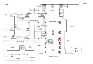 JR／茅ヶ崎駅／橋上本屋口／№112駅看板・駅広告、位置図