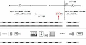 JR／金町駅／下り線側／№15駅看板・駅広告、位置図