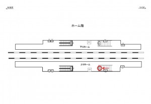 つくばエクスプレス　流山セントラルパーク駅／上りホーム／№6駅看板・駅広告、位置図