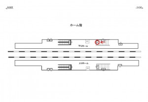 つくばエクスプレス　流山セントラルパーク駅／下りホーム／№6駅看板・駅広告、位置図