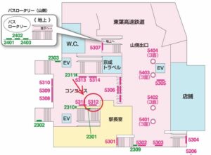 京成　勝田台駅／／№5312駅看板・駅広告、位置図