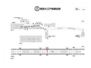 都営／蔵前駅／大江戸線Ｗ5-Ｈ6№6駅看板・駅広告、位置図