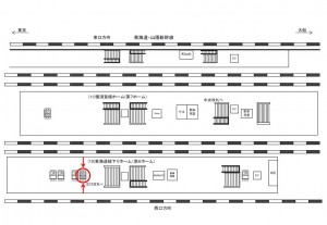 JR／品川駅／第6ホーム№B01&B02№02駅看板・駅広告、位置図