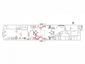 多摩都市モノレール　立川北駅／カーブシート②駅臨時広告・駅広告、位置図