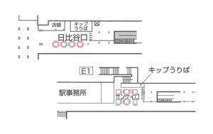 東京メトロ／大手町駅／MCV 単駅ロール1month 大手町（半蔵門線）№1駅デジタルサイネージ・駅広告、位置図