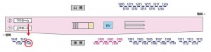 京成　八幡駅／上りホーム／№1144駅看板・駅広告、位置図