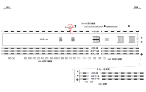 JR／目白駅／外回り線側／№84駅看板・駅広告、位置図