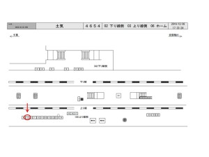 JR　土気駅／上り線側／№5駅看板・駅広告、位置図