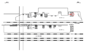 JR／渋谷駅／外回りホーム／№123駅看板・駅広告、位置図