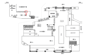 JR／目黒駅／連絡地下道／№6駅看板・駅広告、位置図