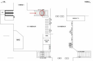 JR　五井駅／ホーム階段／№3駅看板・駅広告、位置図