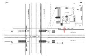 JR／西国分寺駅／下りホーム／№2駅看板・駅広告、位置図