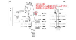 JR／代々木駅／本屋口／№7駅看板・駅広告、位置図