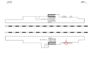 JR／新三郷駅／上りホーム／№2駅看板・駅広告、位置図