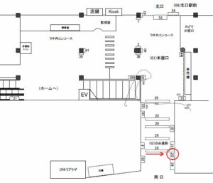 JR／金町駅／自由通路／№25駅看板・駅広告、位置図