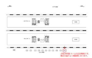 JR／桜木町駅／上り線側／№12駅看板・駅広告、位置図