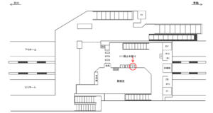 JR／東中神駅／橋上本屋口／№3駅看板・駅広告、位置図