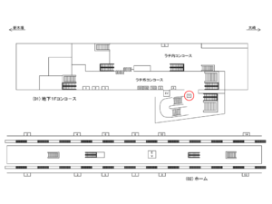 りんかい線／品川シーサイド駅／地下1Fコンコース／№7駅看板・駅広告、位置図