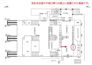 JR／津田沼駅／本屋改札外／№117駅看板・駅広告、位置図