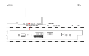 JR／長津田駅／下り線側／№38駅看板・駅広告、位置図