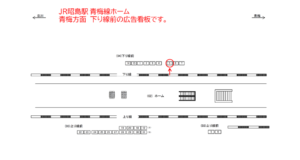 JR／昭島駅／下り線前／№5駅看板・駅広告、位置図