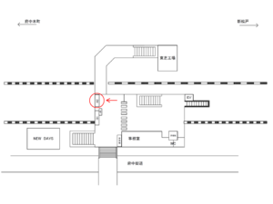 JR／北府中駅／本屋口／№102駅看板・駅広告、位置図