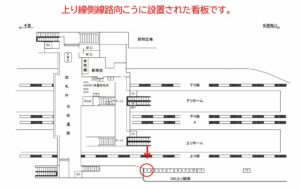 JR　姉ケ崎駅／上り線側／№4駅看板・駅広告、位置図