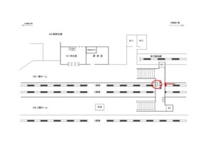 JR／安房鴨川駅／跨線橋／№1駅看板・駅広告、位置図