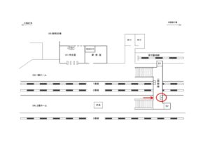 JR／安房鴨川駅／跨線橋／№5駅看板・駅広告、位置図