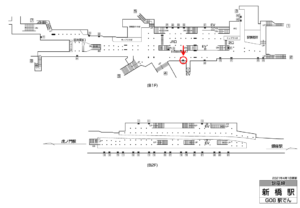 東京メトロ／新橋駅／銀座線／№37駅看板・駅広告、位置図