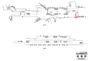 東京メトロ／新橋駅／銀座線／№42駅看板・駅広告、位置図