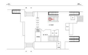 JR／小作駅／本屋口／№2駅看板・駅広告、位置図