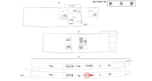 横浜市営／新羽駅／／№8駅看板・駅広告、位置図