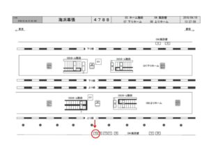 JR／海浜幕張駅／風防壁／№15駅看板・駅広告、位置図