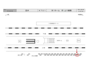 JR　五井駅／上り線側／№40駅看板・駅広告、位置図