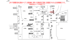 JR／千葉駅／3Ｆ改札階段／№5駅看板・駅広告、位置図