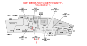 京成　千葉駅／／№5425駅看板・駅広告、位置図