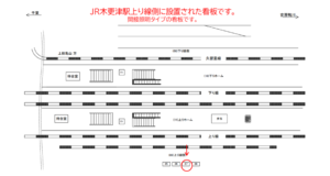 JR　木更津駅／上り線側／№37駅看板・駅広告、位置図