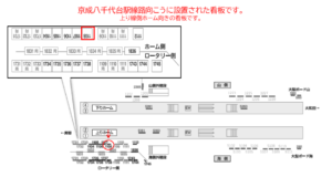 京成　八千代台駅／／№1108駅看板・駅広告、位置図