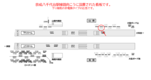 京成　八千代台駅／／№1224駅看板・駅広告、位置図