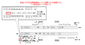 京成　八千代台駅／／№1831駅看板・駅広告、位置図