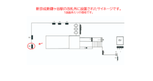 新京成　新鎌ヶ谷駅／新鎌ヶ谷駅　ＳＫビジョン2№2駅デジタルサイネージ・駅広告、位置図