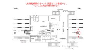 JR／東船橋駅／ホーム№B03&B04№04駅看板・駅広告、位置図