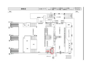 JR／津田沼駅／ホーム階段／№7駅看板・駅広告、位置図