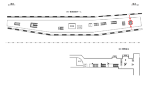 JR／武蔵小杉駅／横須賀線ホーム№B07&B08№08駅看板・駅広告、位置図