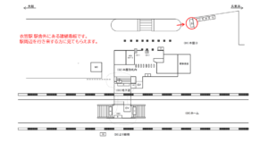 JR／衣笠駅／本屋口／№18駅看板・駅広告、位置図