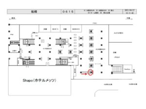 JR／船橋駅／本屋改札外／№115駅看板・駅広告、位置図