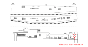 JR／武蔵小杉駅／新南改札／№3駅看板・駅広告、位置図