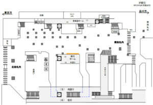 JR／新橋駅／新橋改札内BIGシート№BIG駅広告、位置図