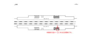 つくばエクスプレス／研究学園駅／上りホーム／№4駅広告、位置図